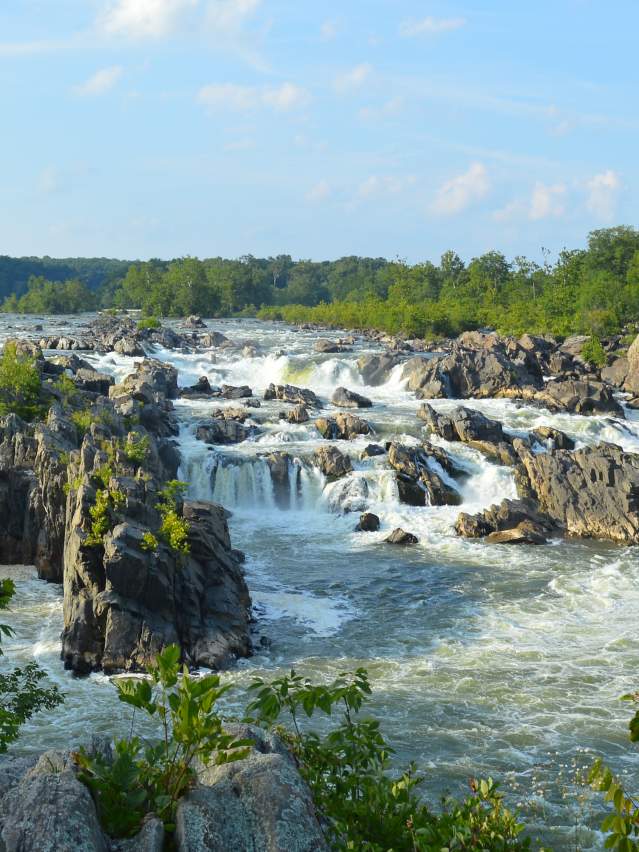The Great Falls of the Potomac River on a sunny day